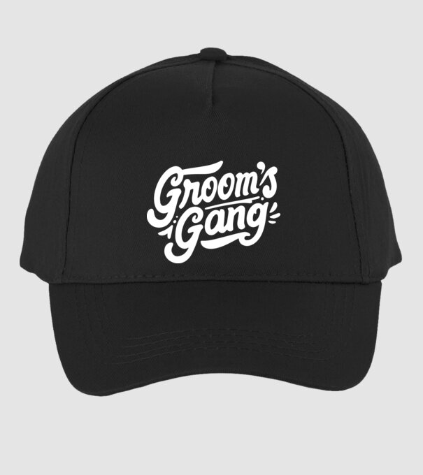 Grooms Gang model negru pe tricou