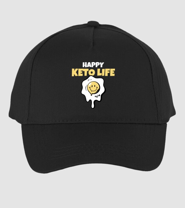 HAPPY KETO LIFE model negru pe tricou