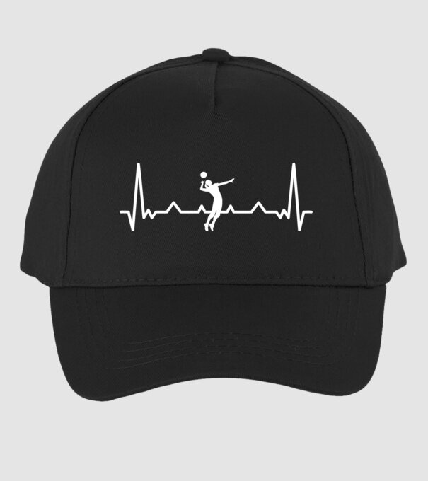 Heartbeat with volleyball model negru pe tricou