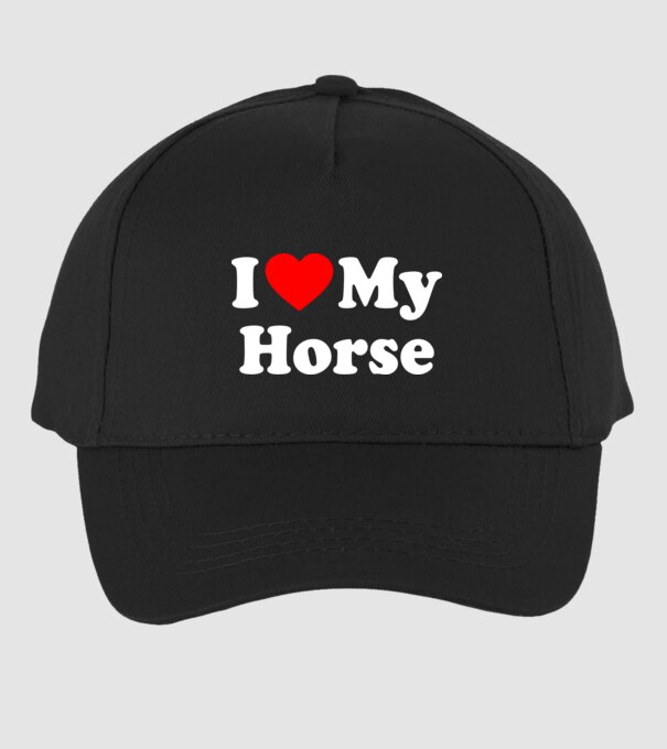 i ove my horse model negru pe tricou