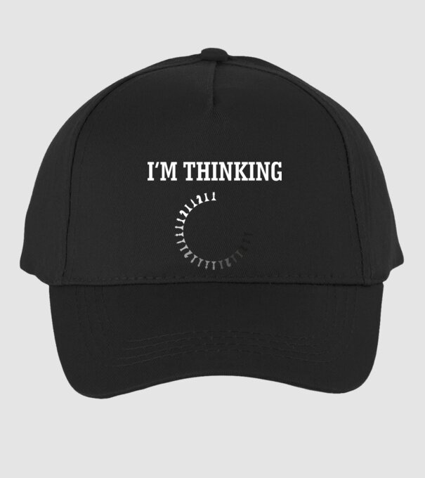 Im thinking model negru pe tricou