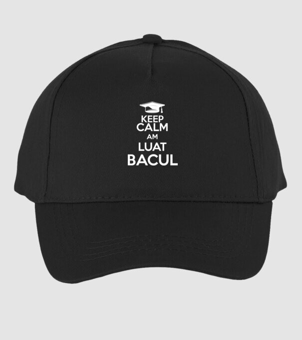 Keep calm, am luat bacul model negru pe tricou