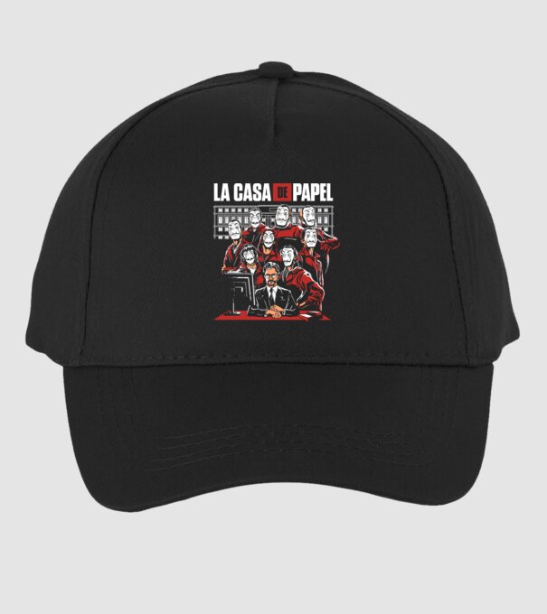 La casa de papel grupo model negru pe tricou