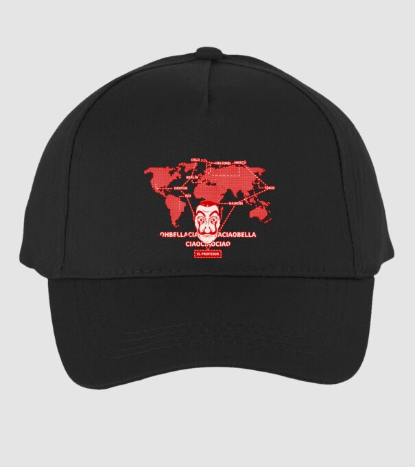 la casa de papel map model negru pe tricou