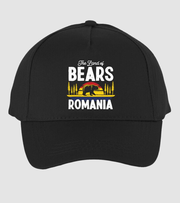 Land of Bears model negru pe tricou