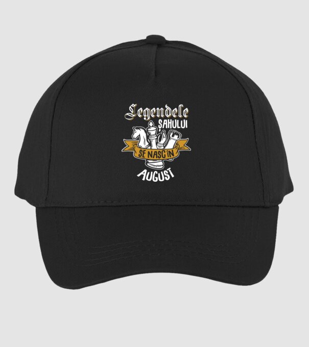 Legendele șahului se nasc în august model negru pe tricou