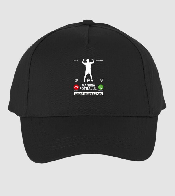 Mă sună fotbalul model negru pe tricou
