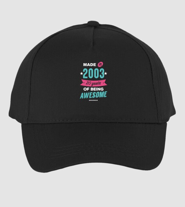Made in 2003 model negru pe tricou