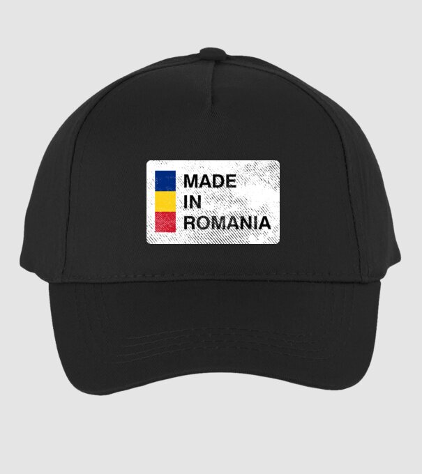 made in romania model negru pe tricou