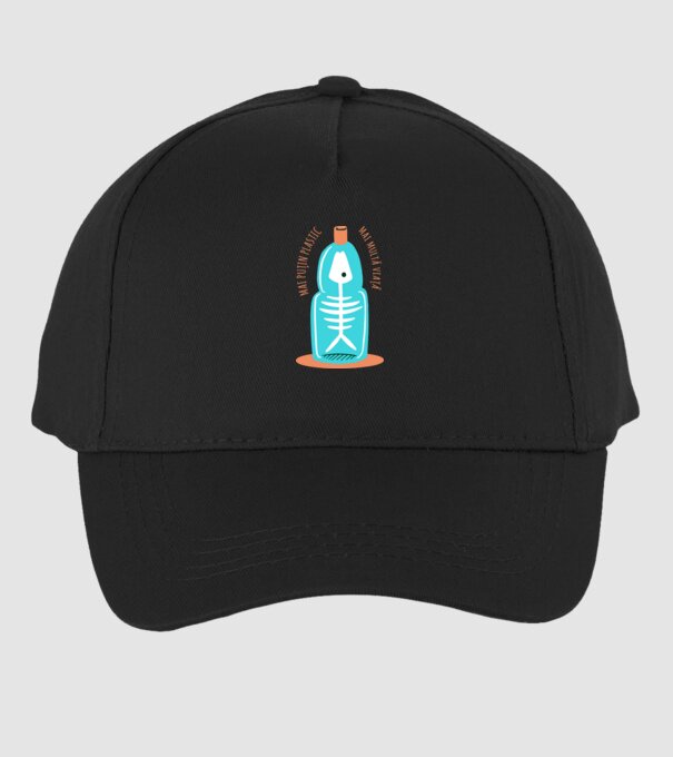 mai puțin plastic, mai multă viață model negru pe tricou