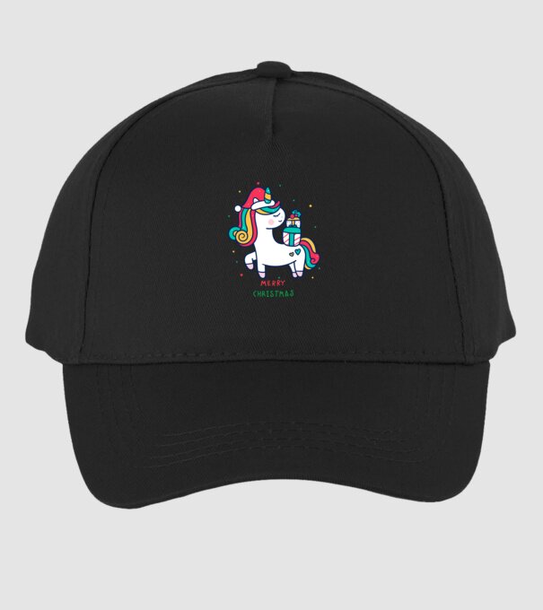 merry christmas unicorn model negru pe tricou