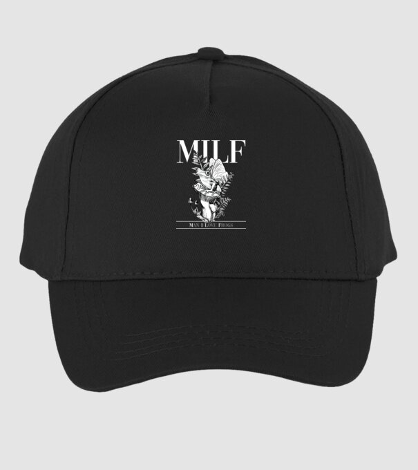 MILF man i love frogs model negru pe tricou