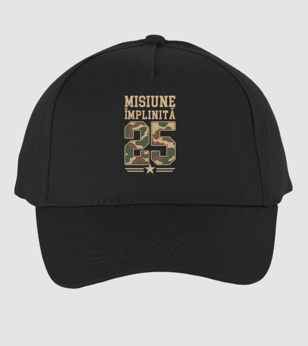 Misiune împlinită 25 model negru pe tricou