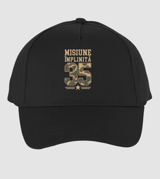 Misiune împlinită 35 model negru pe tricou