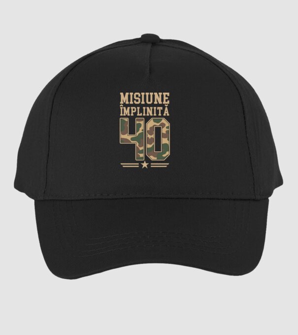 Misiune împlinită 40 model negru pe tricou