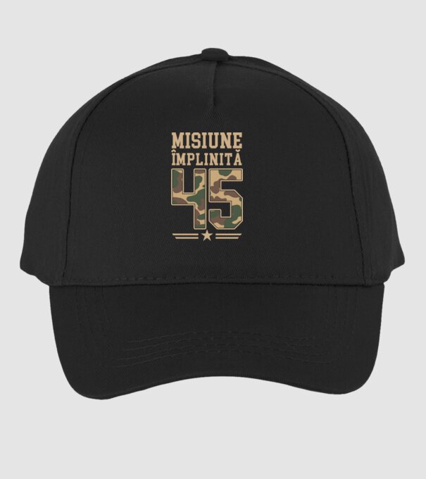 Misiune împlinită 45 model negru pe tricou