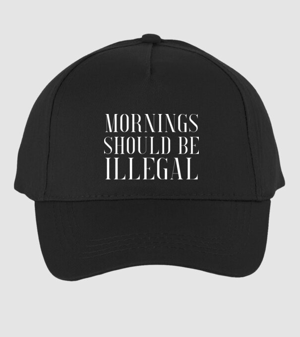 Mornings should be illegal model negru pe tricou