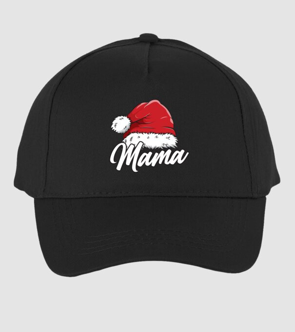mama Santa Hat model negru pe tricou