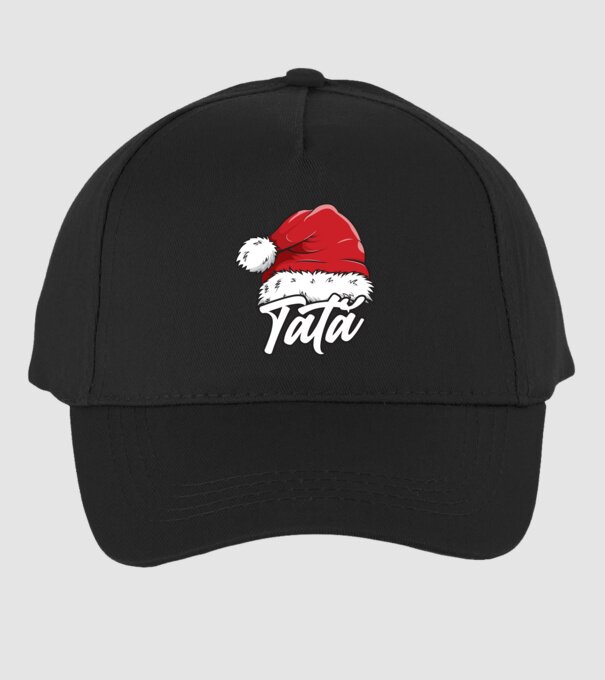 tată Santa Hat model negru pe tricou