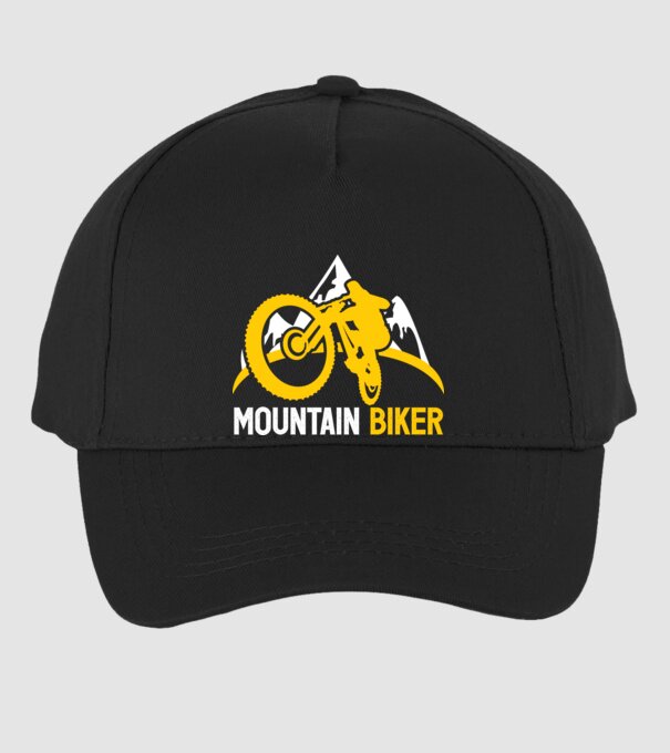 mountain biker model negru pe tricou