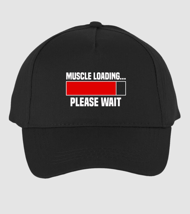 Muscle loading model negru pe tricou
