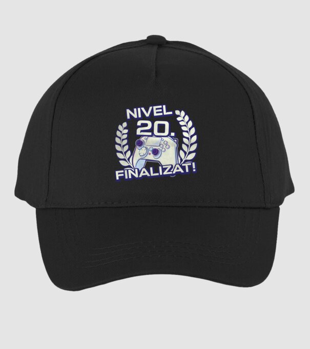 Nivel 20 finalizat! model negru pe tricou