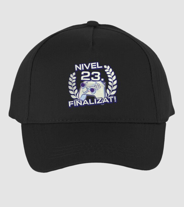Nivel 23 finalizat! model negru pe tricou