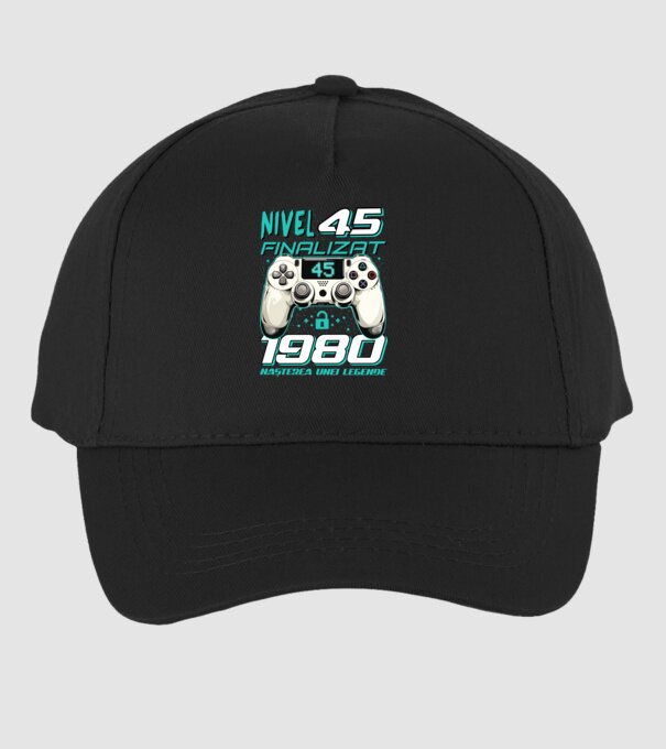 Nivel finalizat 45 1980 model negru pe tricou