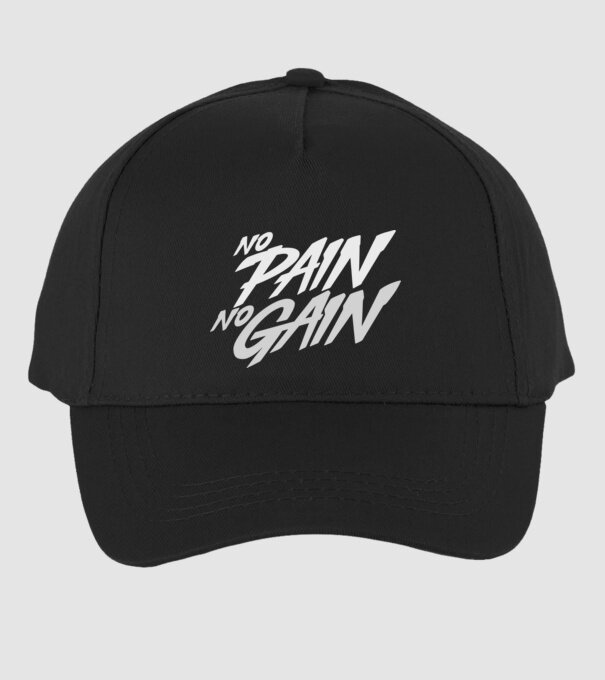 No Pain No Gain typography model negru pe tricou