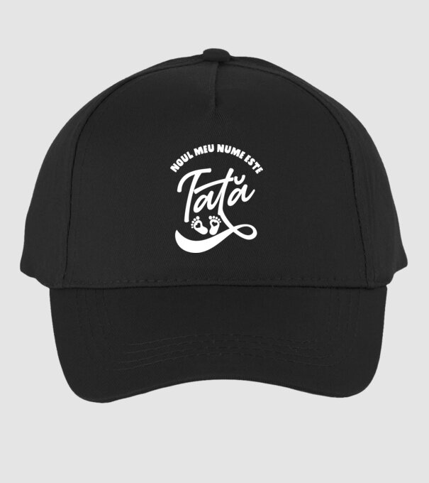 Noul meu nume este Tată model negru pe tricou