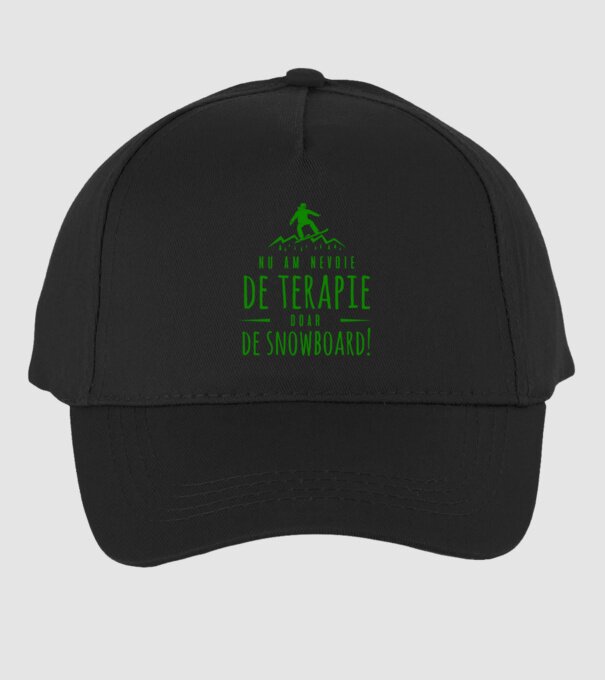 nu am nevoie de terapie doar de snowboard! model negru pe tricou