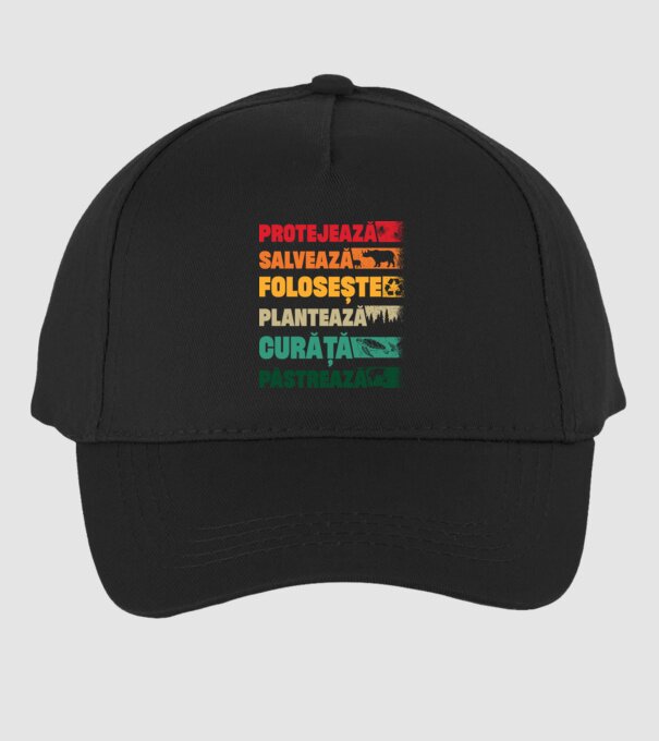 protejează salvează păstrează model negru pe tricou