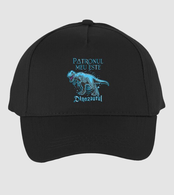 Patronul meu este dinozaurul model negru pe tricou