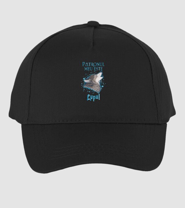 Patronul meu este LUPUL model negru pe tricou