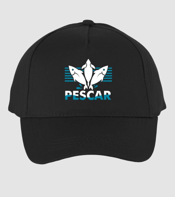 Pescar original model negru pe tricou