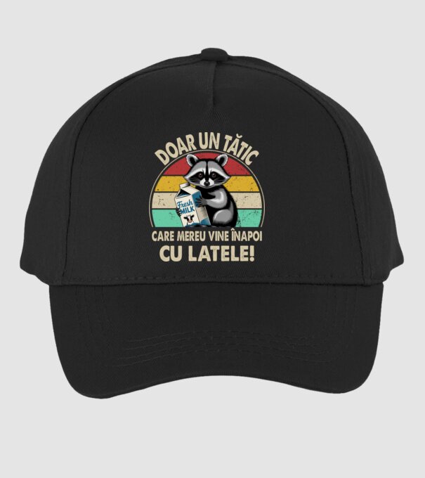 Retro Apa aki visszajött a tejjel RO model negru pe tricou