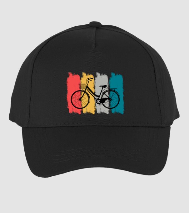Retro city bike model negru pe tricou
