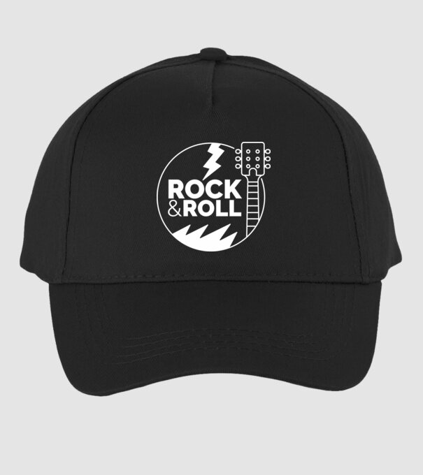 Rock n roll model negru pe tricou