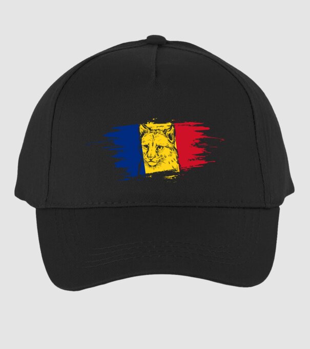 romania eurasian lynx model negru pe tricou