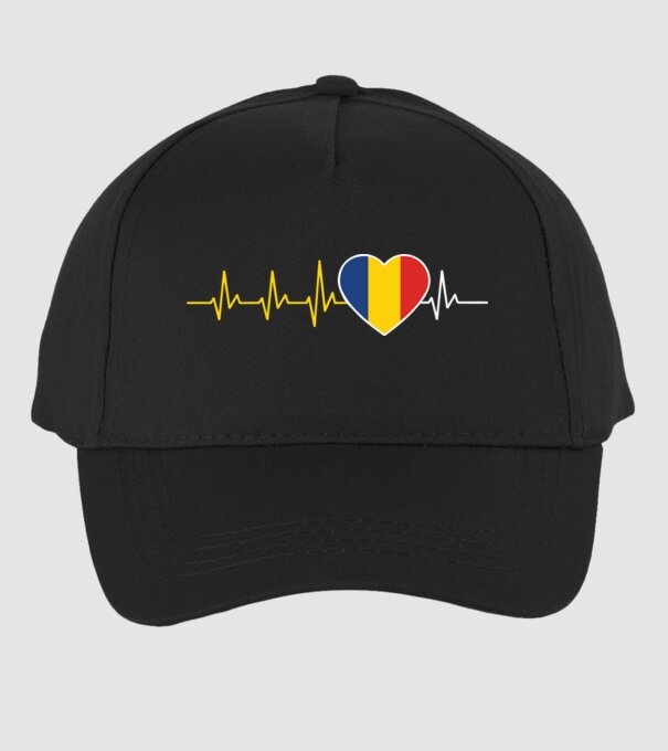 România heartbeat model negru pe tricou