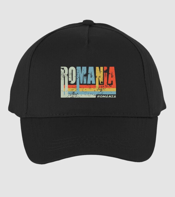 România retro model negru pe tricou