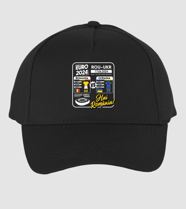 ROU-UKR euro 2024 calendar model negru pe tricou
