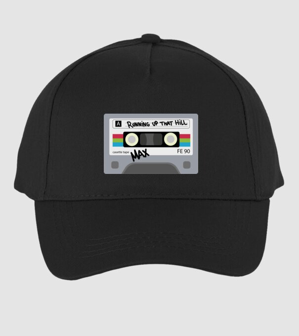 running up that hill casette model negru pe tricou