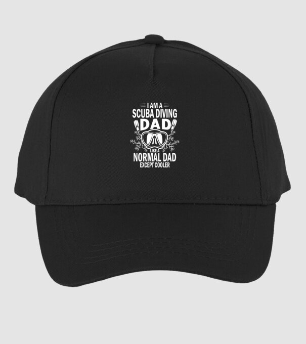 Scuba Dad model negru pe tricou