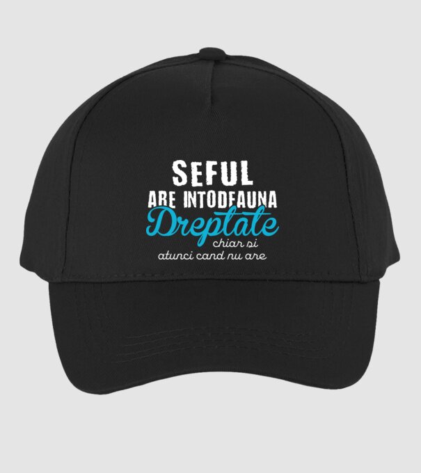 Seful are intodeauna dreptate model negru pe tricou