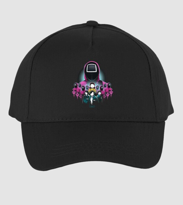 squid game crew model negru pe tricou
