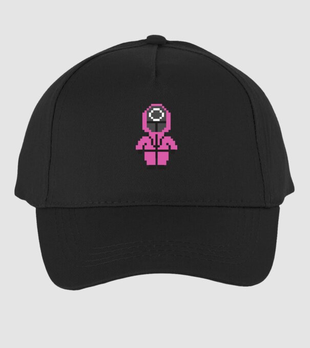 squid game pixel model negru pe tricou