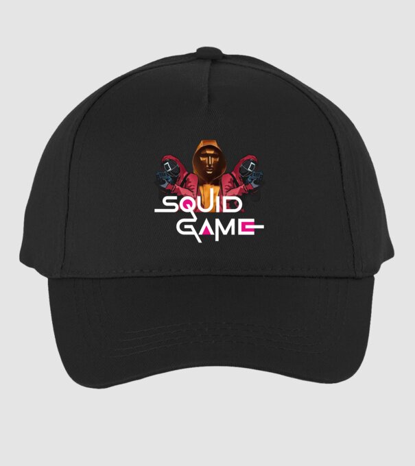 squid game poster model negru pe tricou