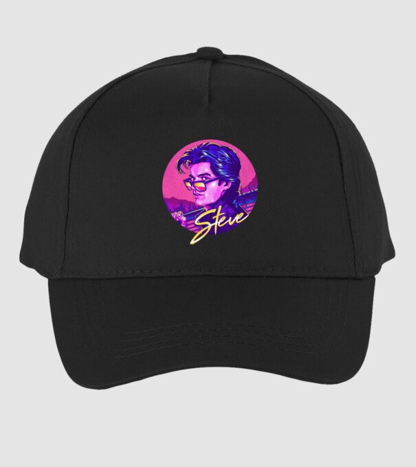 steve neon stranger things model negru pe tricou