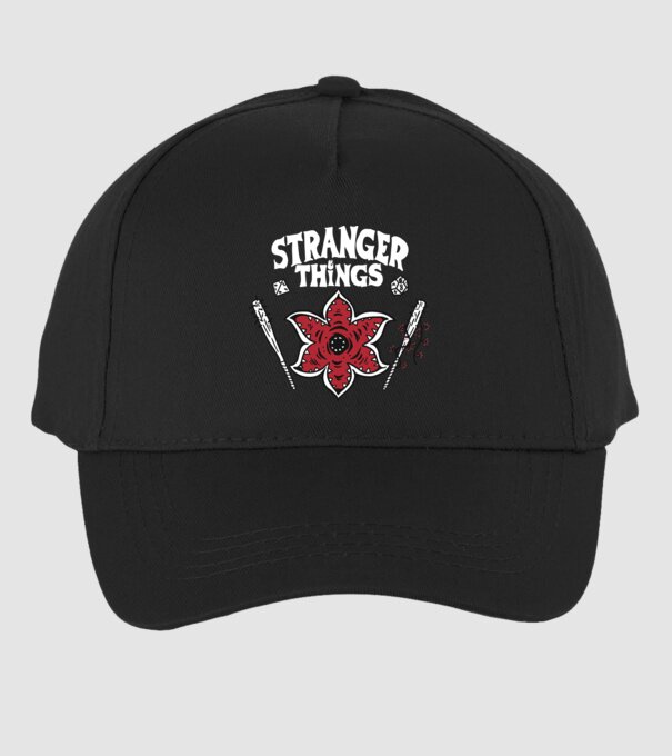 stranger things demogorgon head model negru pe tricou